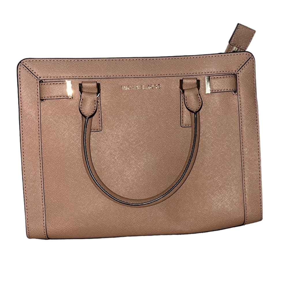 Michael Kors Dillon Saffiano Leather Crossbody Handbag Tan‎ Satchel
